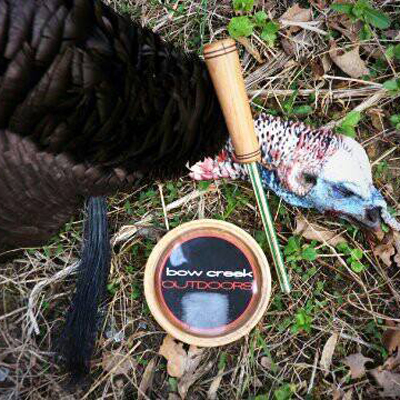 Bow Creek turkey calls with a harvested gobbler